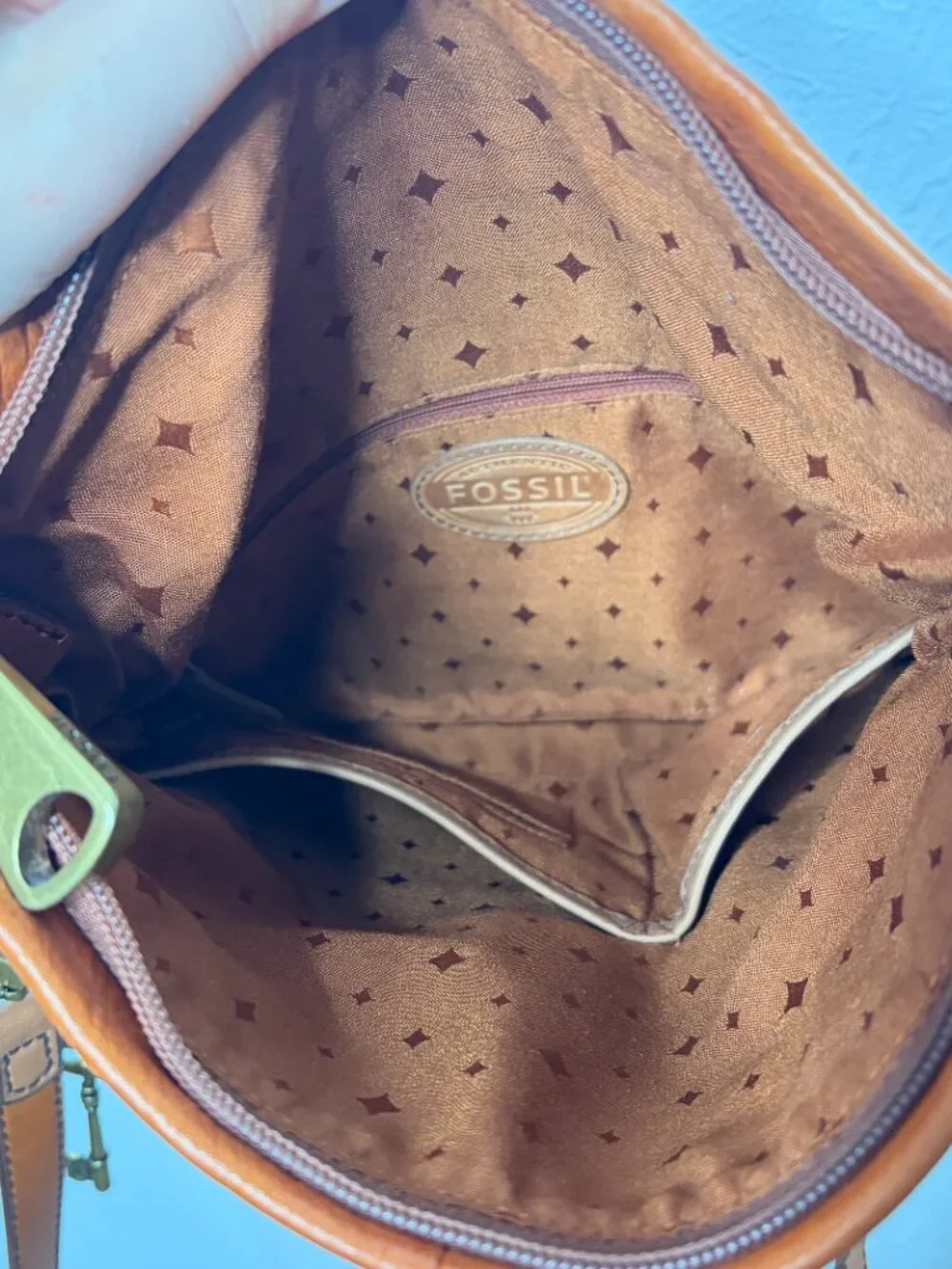 Vintage Fossil Brown Leather Crossbody Purse